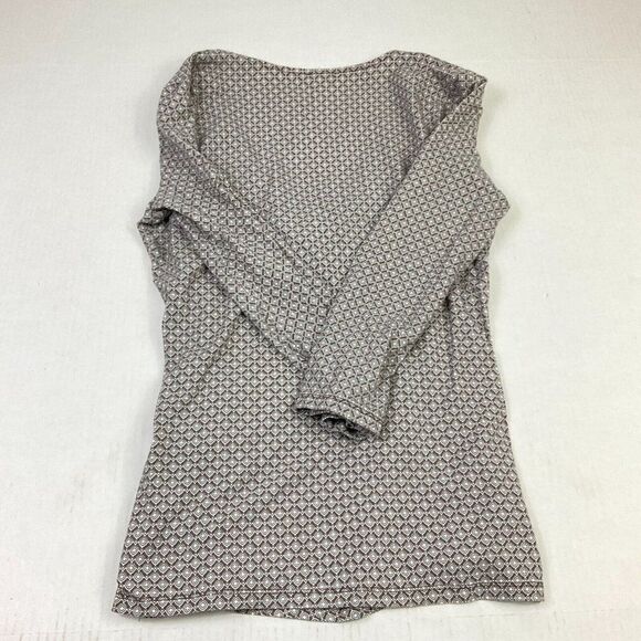 Talbots Womens Faux Wrap Blouse Diamond Print Top 3/4 Sleeve Stretch Shirt XS - Picture 11 of 12